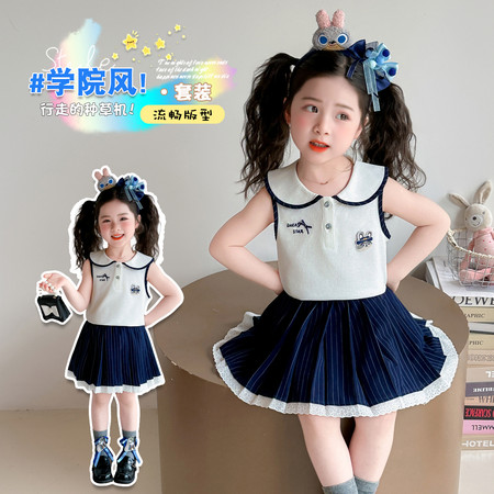 明新美童&明新美童&兔子警官背心百褶裙套装2026-22