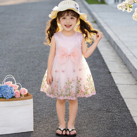 明新美童&明新美童&绣花蝴蝶结连衣裙2026-25