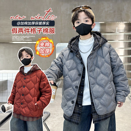 湖州左巷服饰有限公司&湖州左巷服饰有限公司&2543--假两件格子棉服