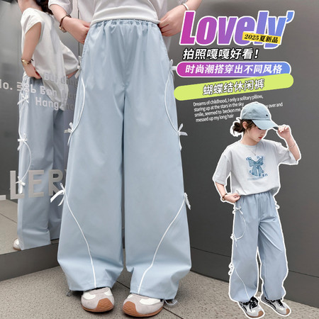 静雅童装&静雅童装&2528女童夏款蝴蝶结休闲裤