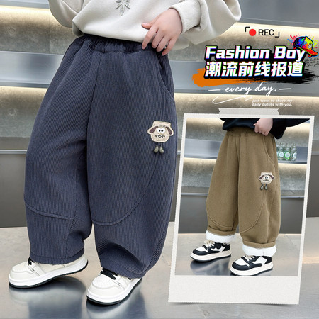 萌乐宝贝&萌乐宝贝&条绒小狗裤