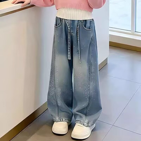 芒果布丁&芒果布丁&Q040-烫钻牛仔裤