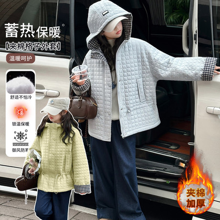 乐汐儿&乐汐儿&A-18特种绗绣格子加厚棉服