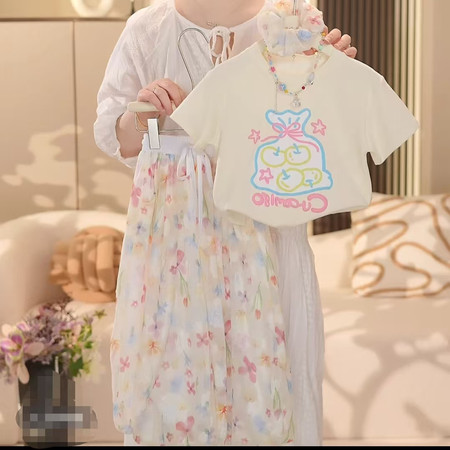 萌小希kids&萌小希kids&812短袖花苞裤套装