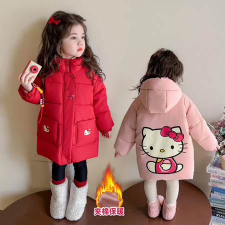 安诺童装&安诺童装&猫咪羽绒棉棉服中长款