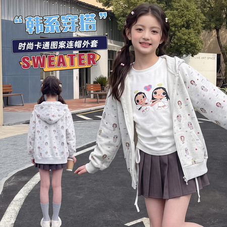 泡泡糖&泡泡糖&001小女孩印花外套