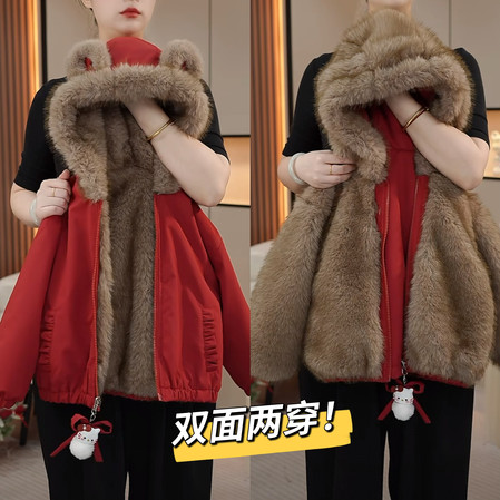 舒衣阁&舒衣阁&舒衣阁-秋冬新款双面穿派克服