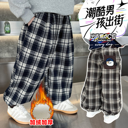 雨辰家&雨辰家&2521后袋贴标格子裤