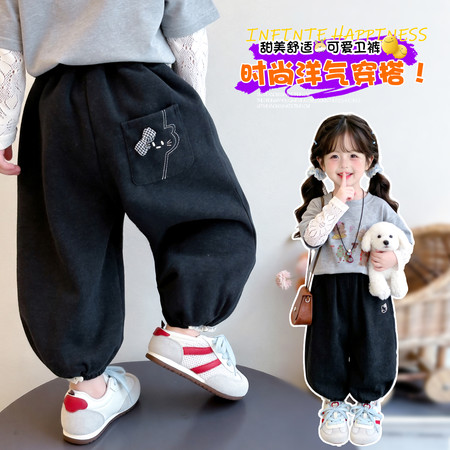 槿小希&槿小希&口袋猫咪束脚裤