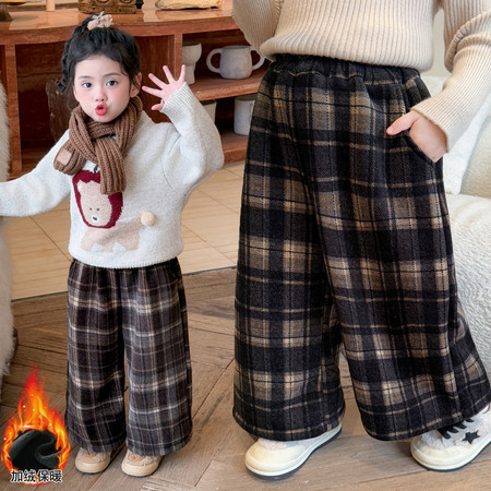 金色童年&金色童年&格子加绒裤
