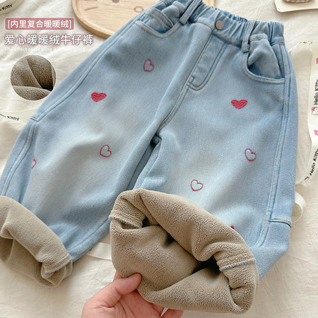韩尚毛毛虫&韩尚毛毛虫&HS65676绣爱心牛仔裤