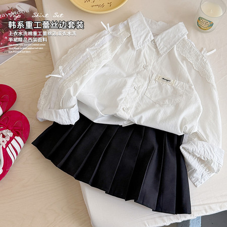 韩尚毛毛虫&韩尚毛毛虫&HS71125蕾丝衬衣套装