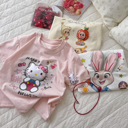 韩尚毛毛虫&韩尚毛毛虫&HS72215立体玩偶短袖T