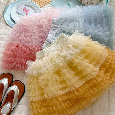 韩尚毛毛虫&韩尚毛毛虫&HS72295彩纱短裙