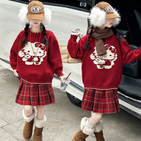 童年有梦&童年有梦&年服kitty猫毛衣套装