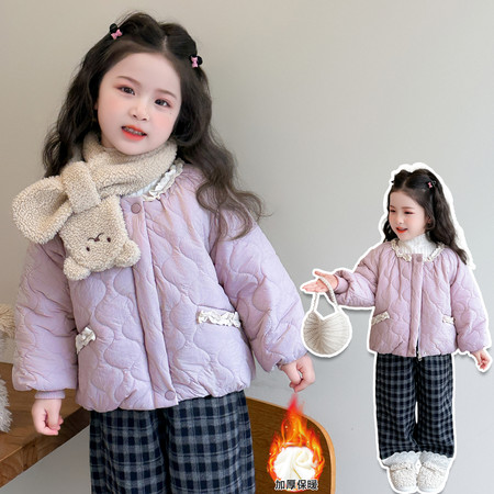 胖叮叮&胖叮叮&紫色绗线棉衣