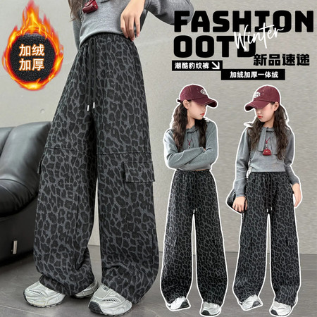 朵奇诺&朵奇诺&K508豹纹加绒裤