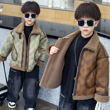都市潮童&都市潮童&烫金皮毛一体外套
