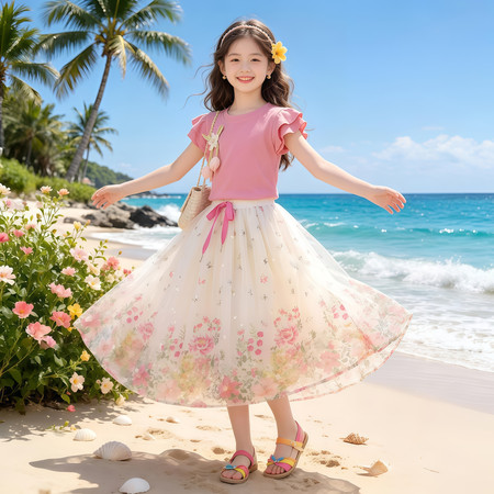 成成小镇&成成小镇&AI2608花苞裙子套装