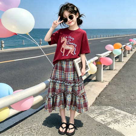 果媗&果媗&2628款撒银半身裙套装
