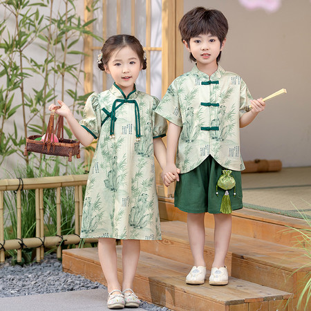 尚誉贝&尚誉贝&6627珍珠绿竹表演服套装