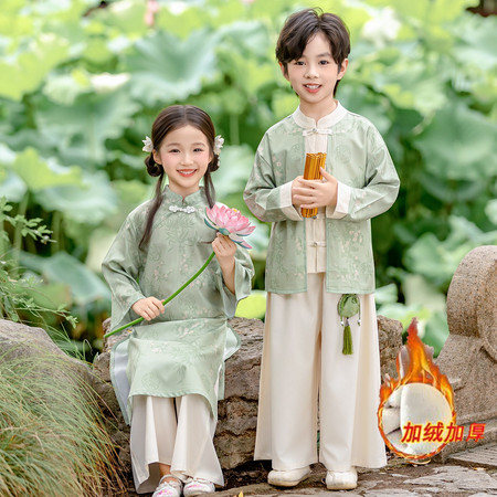 尚誉贝&尚誉贝&6078男童加绒竹影套装