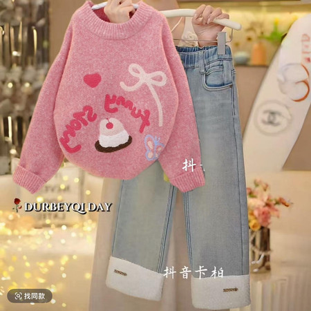 有果儿&有果儿&蝴蝶结爱心刺绣毛衣