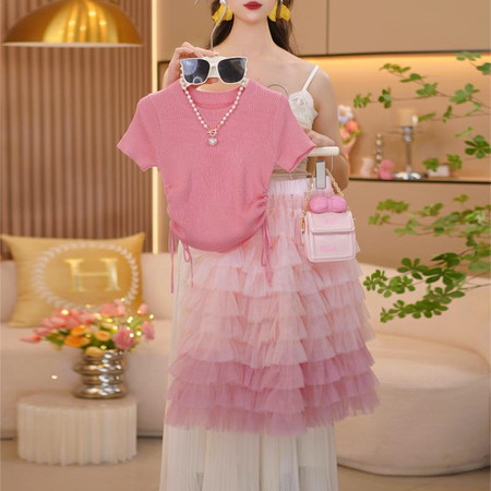 有果儿&有果儿&2743粉色渐变套装