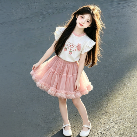 有果儿&有果儿&樱桃粉色纱裙款