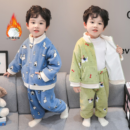 嘻哈萌宝&嘻哈萌宝&双层雪尼绒拉链小狗套装