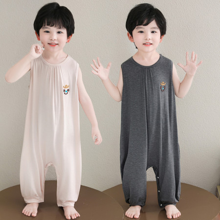 嘻哈萌宝&嘻哈萌宝&2622男童莫代尔背心连体衣