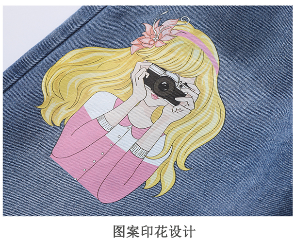 红绿灯&烫花牛仔裤卫衣套装
