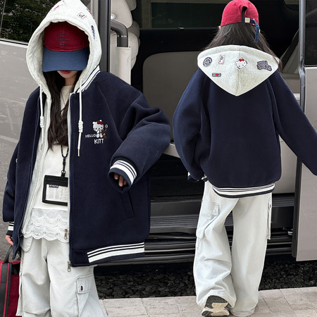 哆艾衣点&哆艾衣点&棒球服假两件加厚棉服
