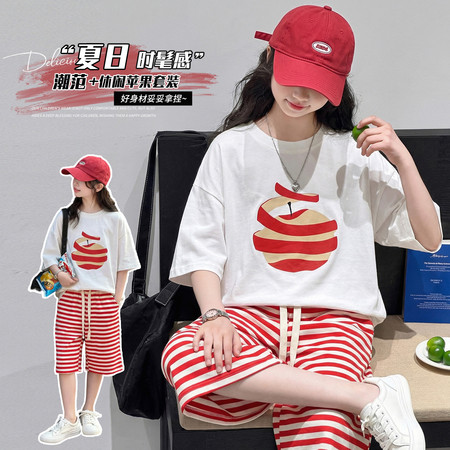 哆艾衣点&哆艾衣点&女童条纹短裤套装