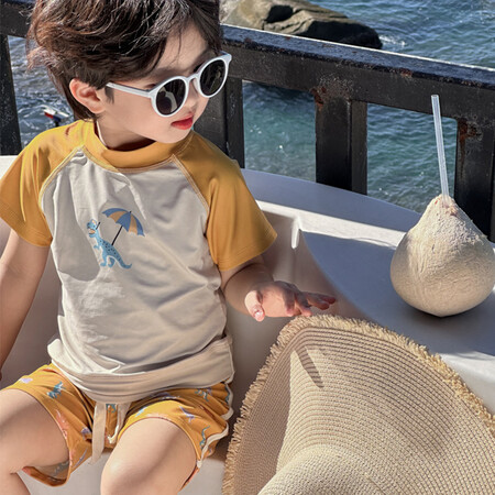沐冉（儿童泳衣）&Y30251黄色打伞恐龙套装