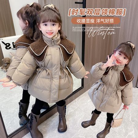 柚米童装&柚米童装&咖色棉衣外套