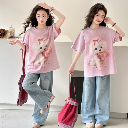 筱森林&筱森林&2617款数码小狗印花套装