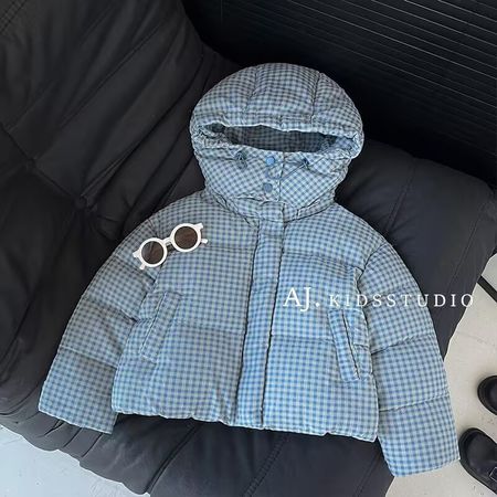 金苹果潮童&金苹果潮童&蓝色格子棉衣