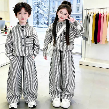 金苹果潮童&金苹果潮童&格纹亮丝套装