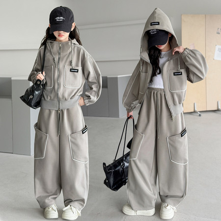 金苹果潮童&金苹果潮童&工装卡绳针织套装