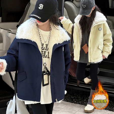 鲸鱼团子&鲸鱼团子&C06加绒加厚圆标外套