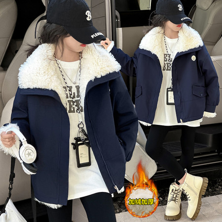 鲸鱼团子&鲸鱼团子&C06-长绒圆标外套