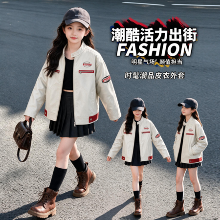 兔先森&兔先森&861立领绣花皮衣