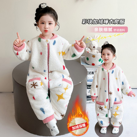 小橙橙&小橙橙&女童圆点五角星双层爬服