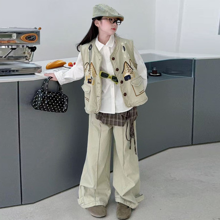 可优kids&可优kids&可优26马甲阔腿裤三件套