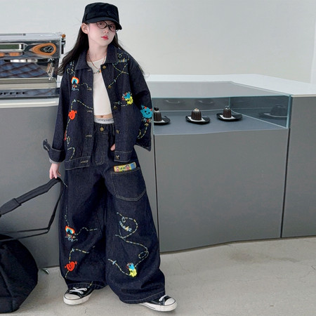 可优kids&可优kids&可优26刺绣牛仔套装