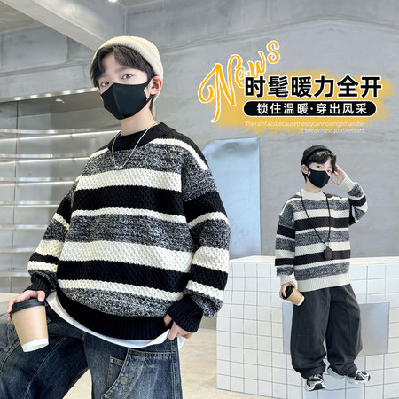 珂兹兔&珂兹兔&KZT8855MY条纹毛衣