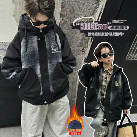 幼宜家&幼宜家&F013牛仔格子风衣