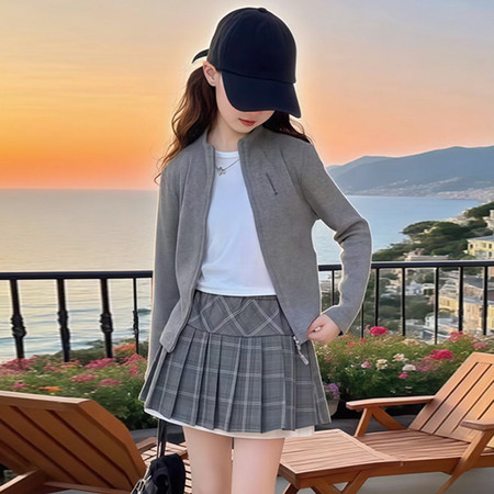 小米童装&小米童装&格子裙子套装