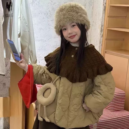 甜心金泡泡&甜心金泡泡&5803-披肩加绒棉服